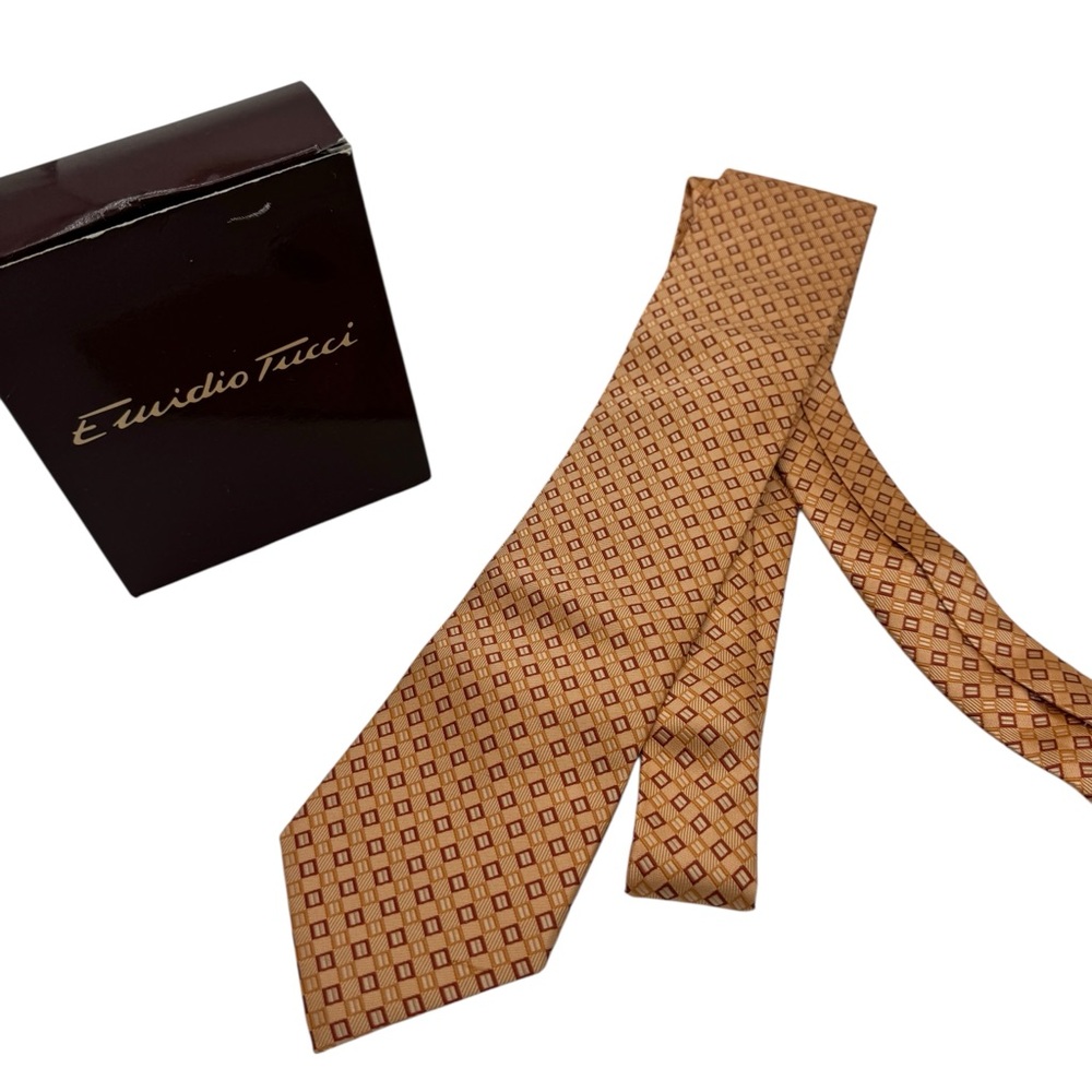 Emidio Tucci Gold Patterned Men's Tie